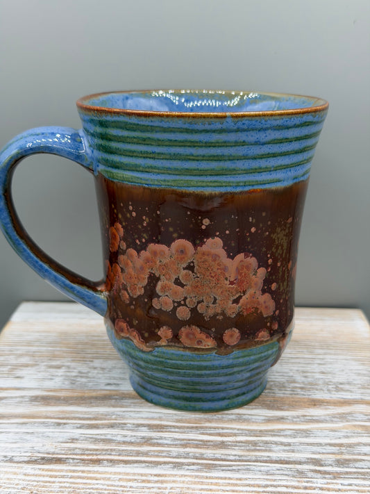 16-17 oz Ceramic Mug in Copper & Blue #2