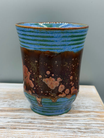 16-17 oz Ceramic Mug in Copper & Blue #2