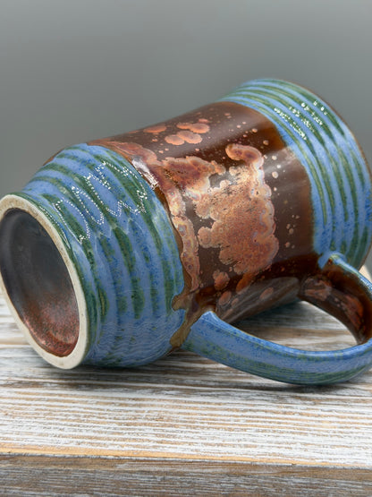 16-17 oz Ceramic Mug in Copper & Blue #2