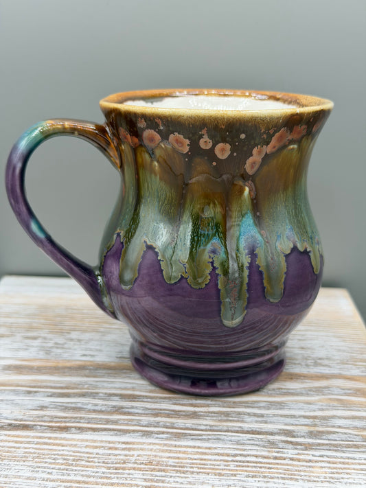 16 oz Ceramic Mug in Melting Copper to Purple