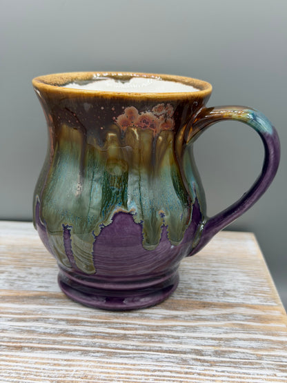 16 oz Ceramic Mug in Melting Copper to Purple