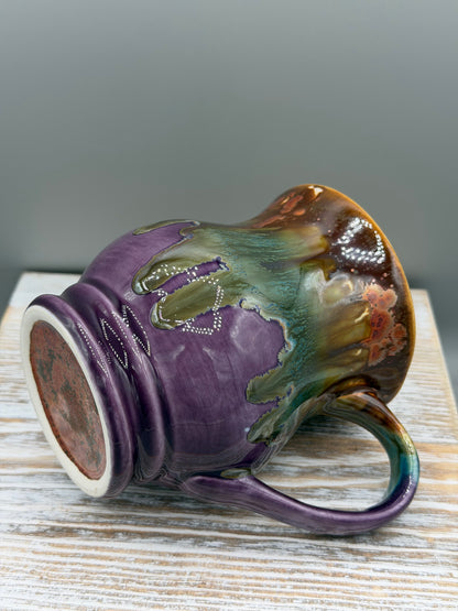 16 oz Ceramic Mug in Melting Copper to Purple