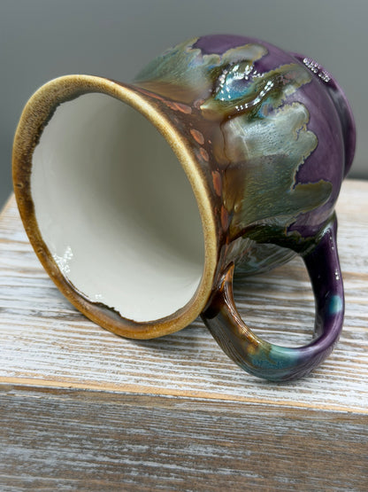 16 oz Ceramic Mug in Melting Copper to Purple