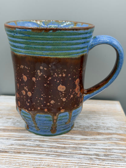 16-17 oz Ceramic Mug in Copper & Blue #1