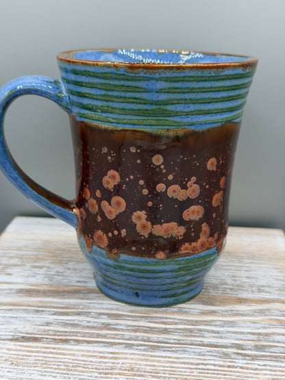 16-17 oz Ceramic Mug in Copper & Blue #1