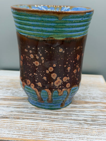 16-17 oz Ceramic Mug in Copper & Blue #1