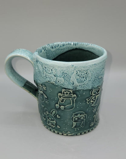 Embossed Holiday Animals Coffee Mug in Rainforest