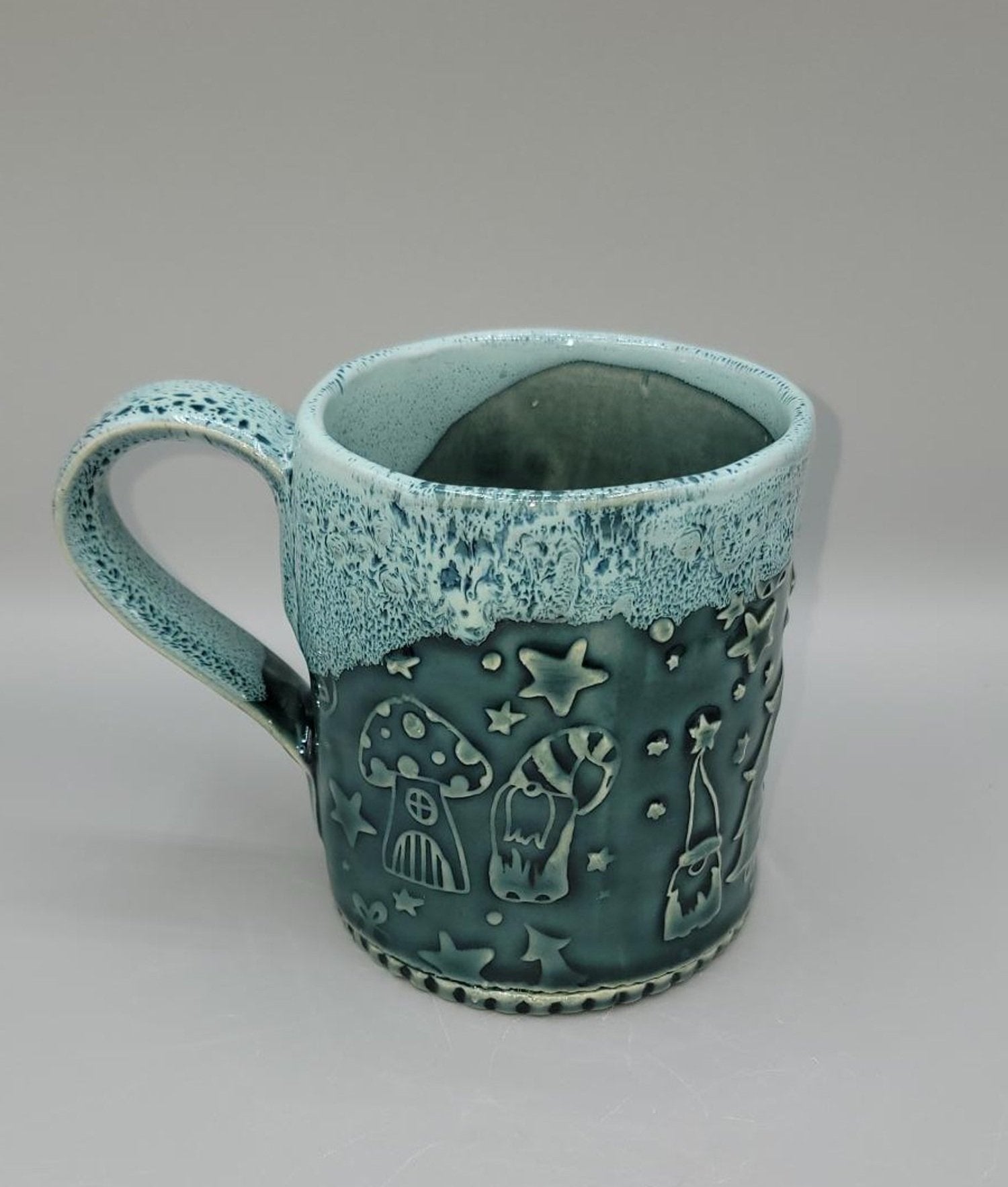 Embossed Holiday Gnomes Coffee Mug in Rainforest