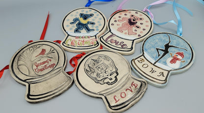 Imprinted Snow Globe Ornaments in varies designs