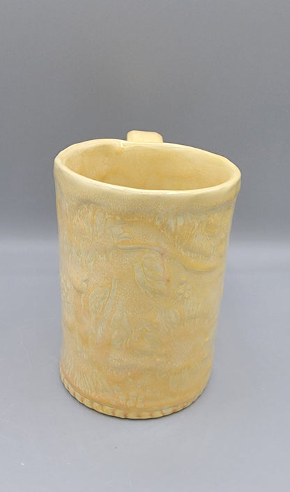 16 oz Embossed Sunflower Coffee Mug In Lemon Dream